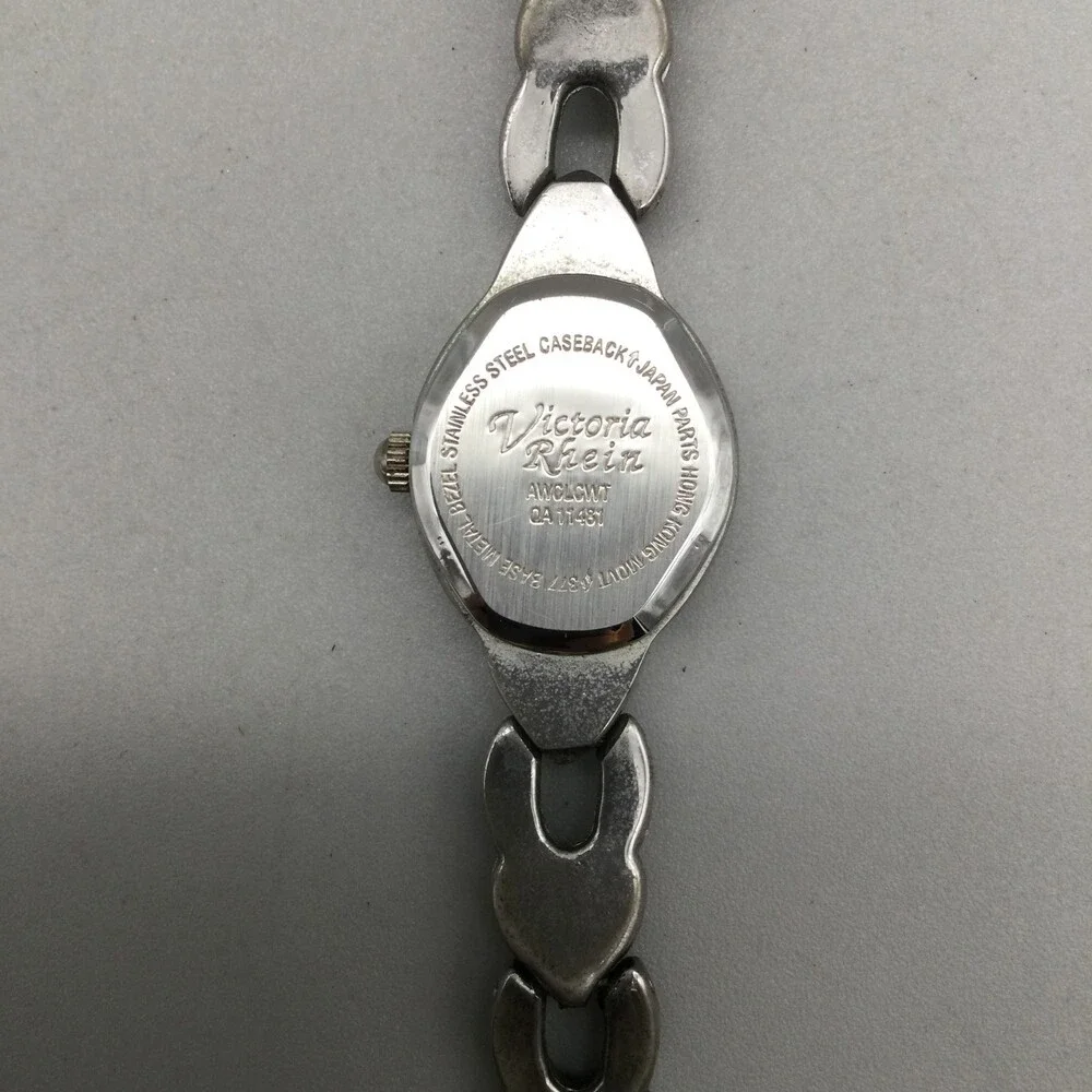 Victoria Rhein Womens Watch 18mm Oval Dial Silver Tone Heart New Battery 7.5